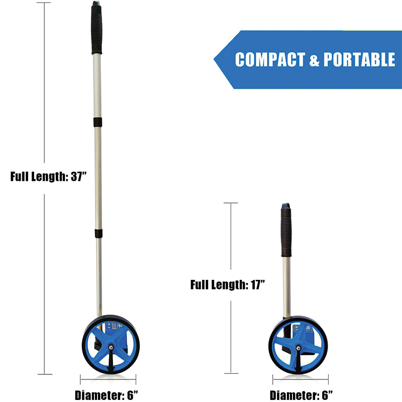 BowLift | Measuring Wheel in Feet and Inches , 6-Inch, 10,000 FT Capacity , for Lawn/Hard/Soft/Wood Road Measuring(Blue)