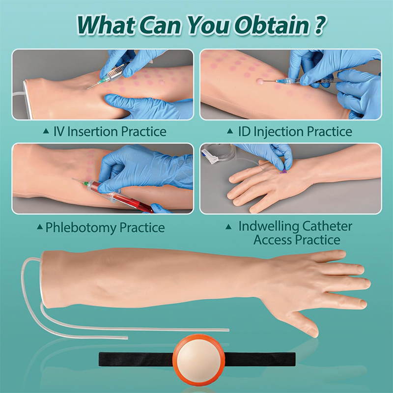 BowLift | Intravenous Practice Arm Kit, IV Venipuncture Intravenous Training Kit with Carrying Bag, for Students and Professionals