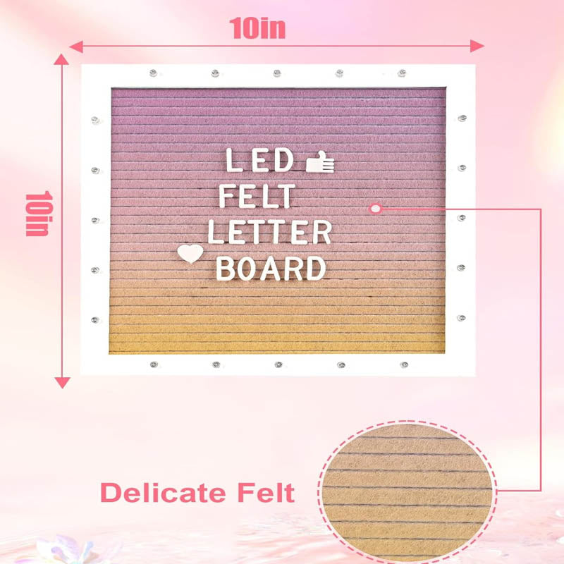 BowLift | Message Board with LED Lights 470 Letters Tripod Stand 10 × 10in Changeable Message Board Wall Mounte