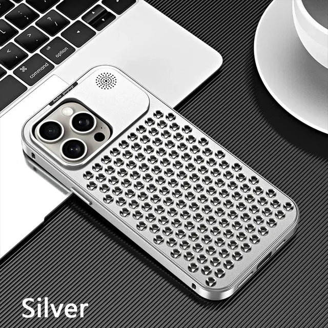 BowLift | Breathable Perfume Aluminum alloy Heat Dissipation Phone Case For iPhone 12 13 14 15 Pro Max Plus Detachable Cover
