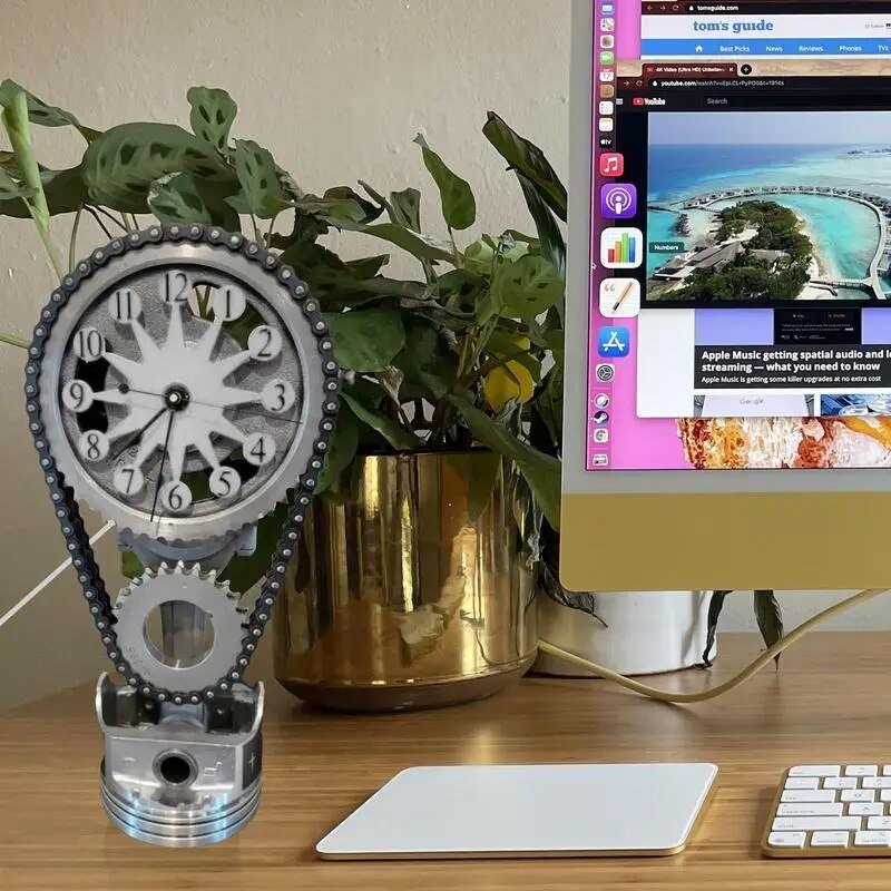 BowLift | Watch chain with movement - Silent rotating table clock