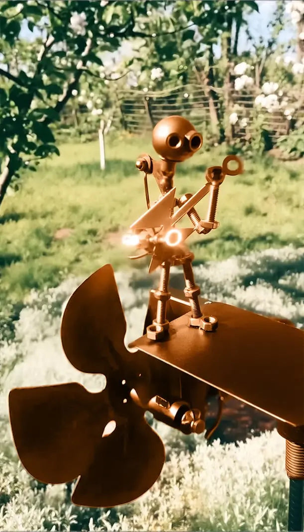 BowLift | Metal Windmill "Rock Band" – Moving Garden Decor with Character