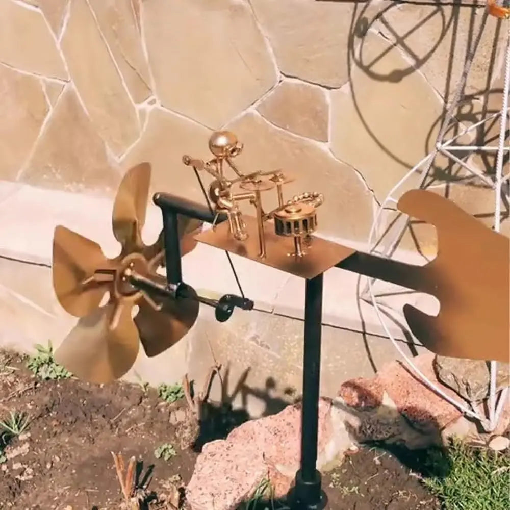 BowLift | Metal Windmill "Rock Band" – Moving Garden Decor with Character