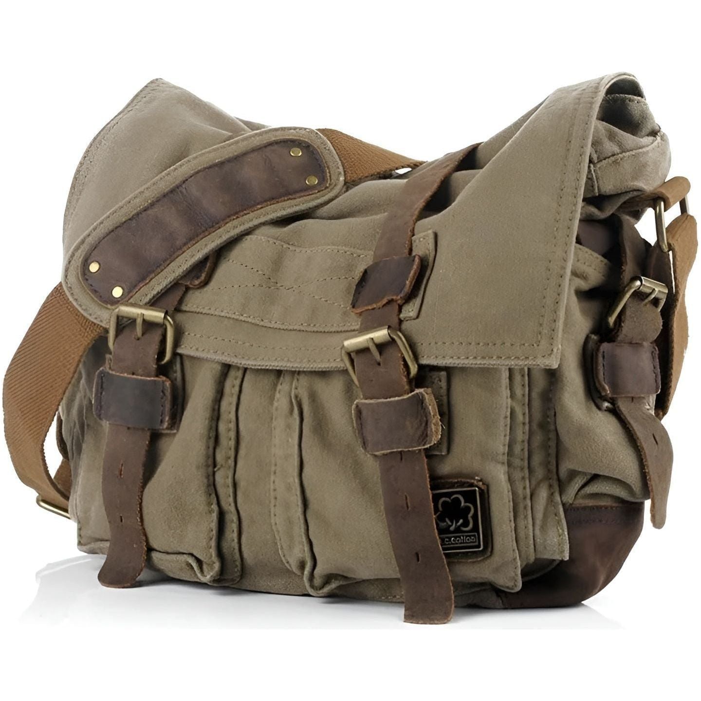 BowLift | Michael Bag – Vintage Canvas Messenger Bag for Men with Leather Accents
