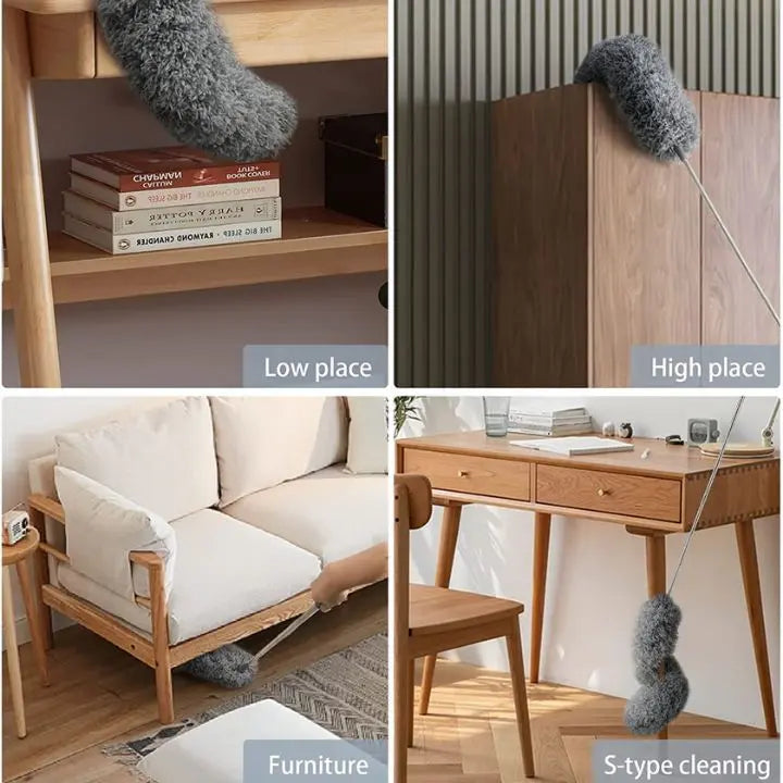 BowLift | Microfiber Dusting Duster with Long Handle - Flexible Washable