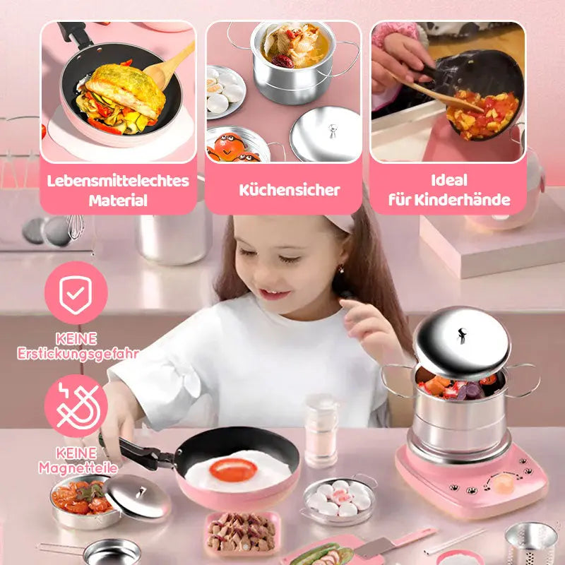 BowLift | Mini Kitchen Cooking Toy for Kids – 22-Piece Set