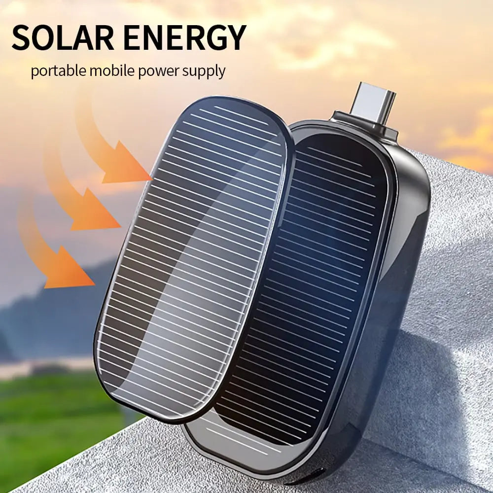 BowLift | Mini Emergency Solar Power Bank – Compact Solar Charger with Lightning or Type-C Connector