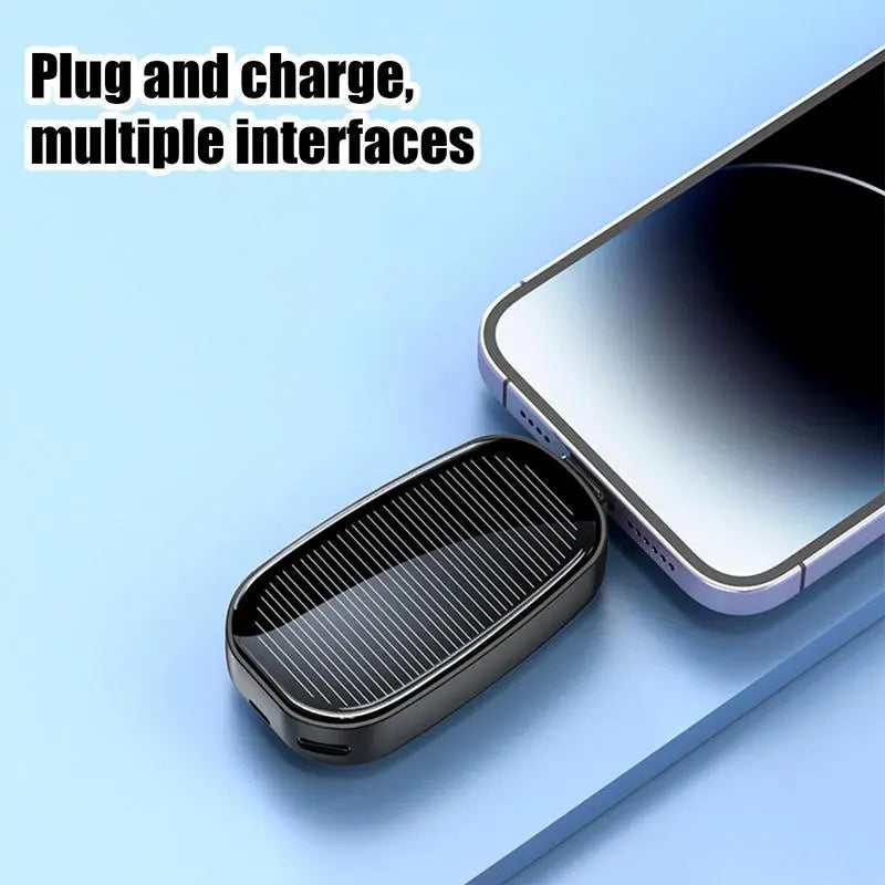BowLift | Mini Emergency Solar Power Bank – Compact Solar Charger with Lightning or Type-C Connector