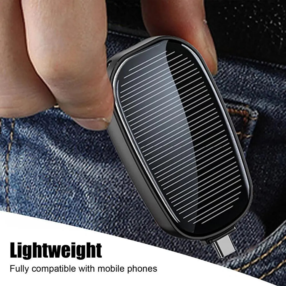 BowLift | Mini Emergency Solar Power Bank – Compact Solar Charger with Lightning or Type-C Connector