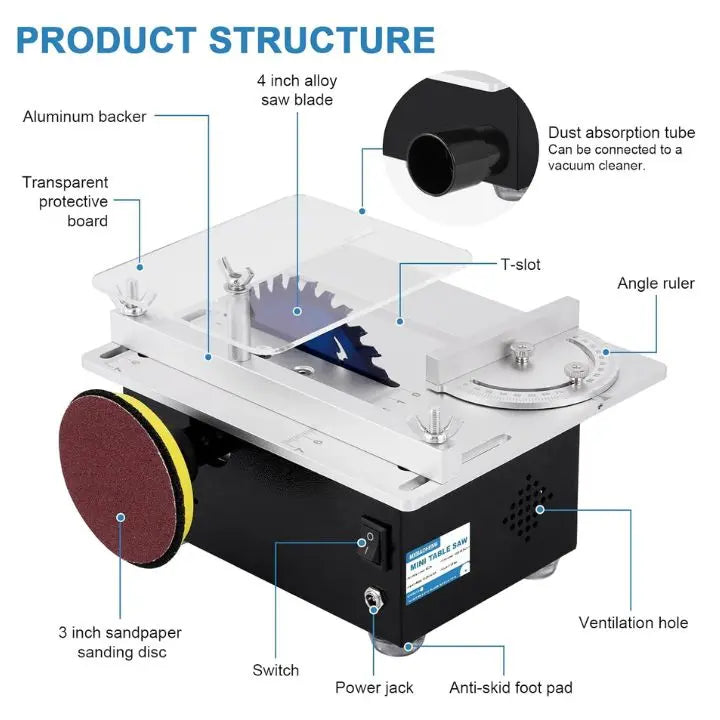 BowLift | Mini Table Saw – Precise DIY Cuts for Wood & Models