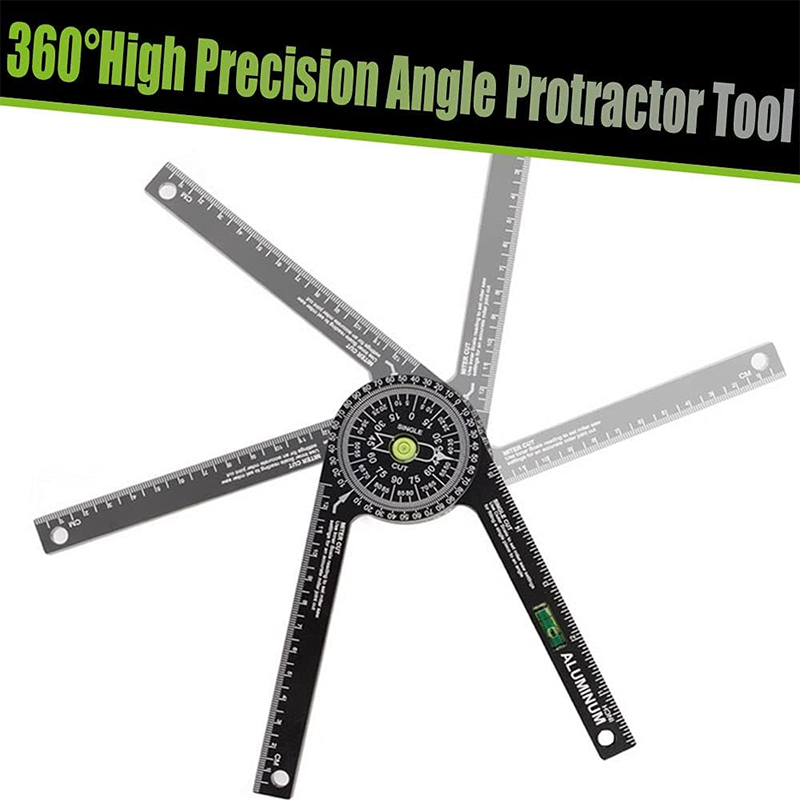 BowLift | Miter Gauge,Miter Saw Protractor, Aluminum Protractor With Level, High Precision Laser Inside And Outside Miter Angle Measurer, Suitable For Angle Measurement Carpentry, Trim Work, Plumbers And All Construction Trades