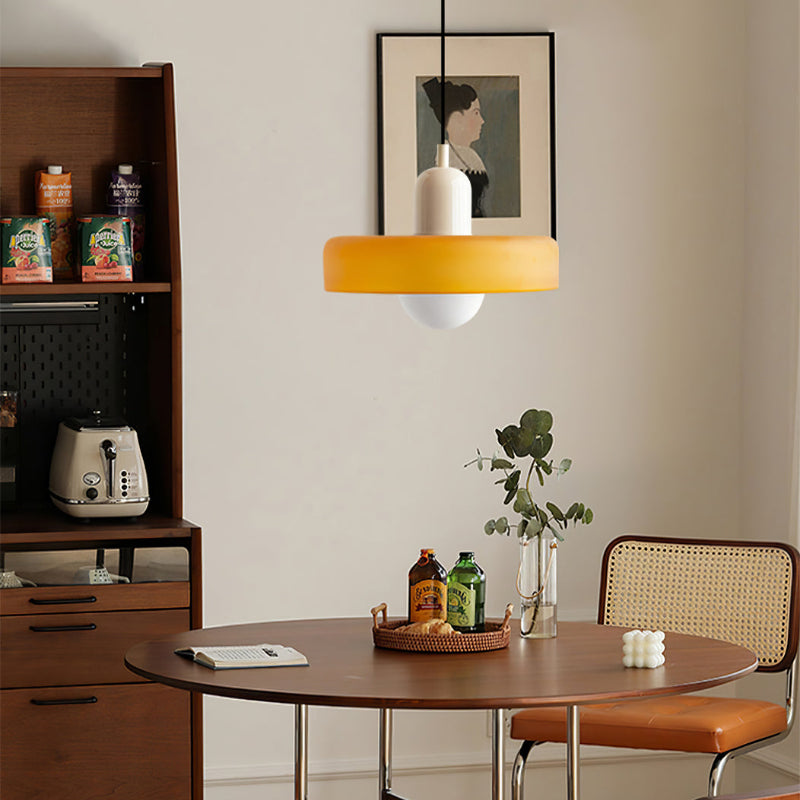 BowLift | Scandi Bauhaus Pendant Light – Stylish Orange Ceiling Lamp for Contemporary Spaces