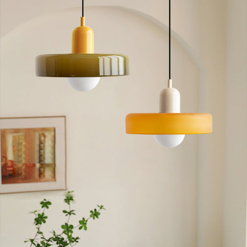 BowLift | Scandi Bauhaus Pendant Light – Stylish Orange Ceiling Lamp for Contemporary Spaces