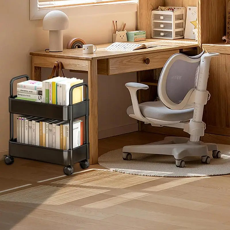 BowLift | BookRacer – Mobile book cart with 2 shelves and pen holder