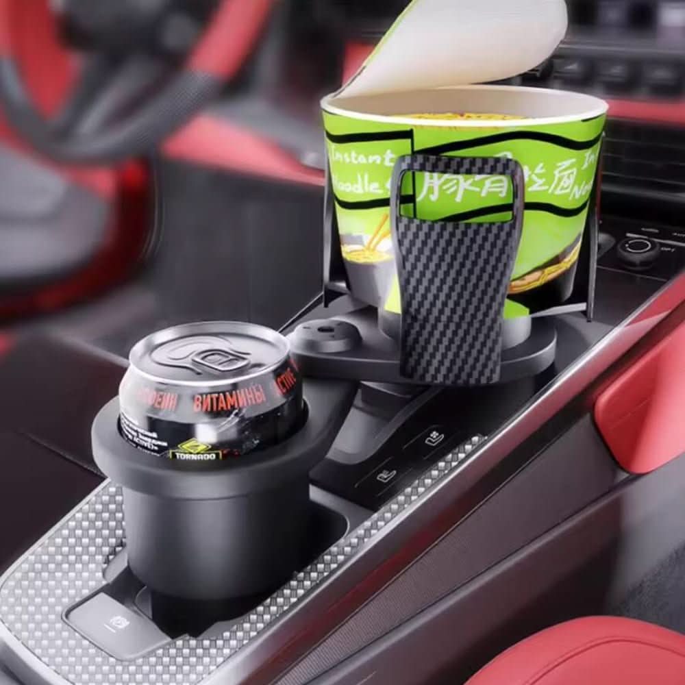 BowLift | 360° swivelling car cup holder for double drinks