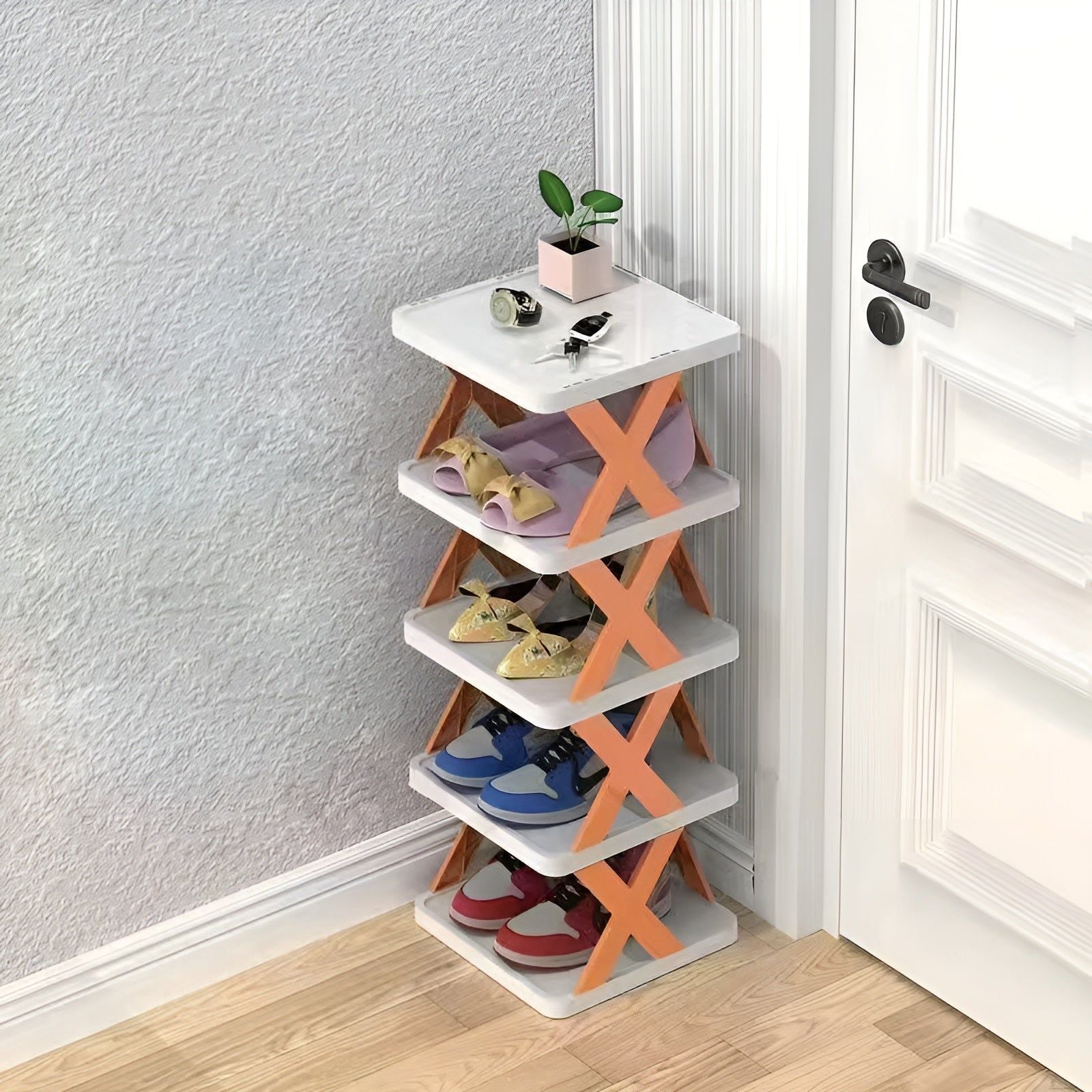 BowLift | FlexiStack Shoe Rack – Foldable Multiple Shoe Organizer for Small Spaces