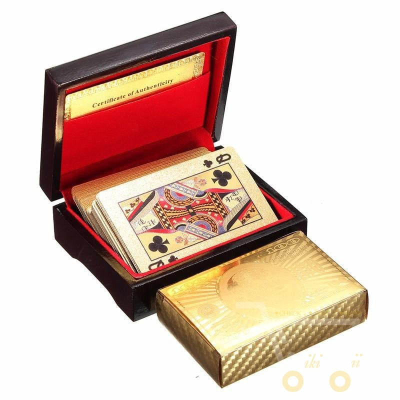 BowLift | 24K Gold Plated Playing Card with Wood - Style Box