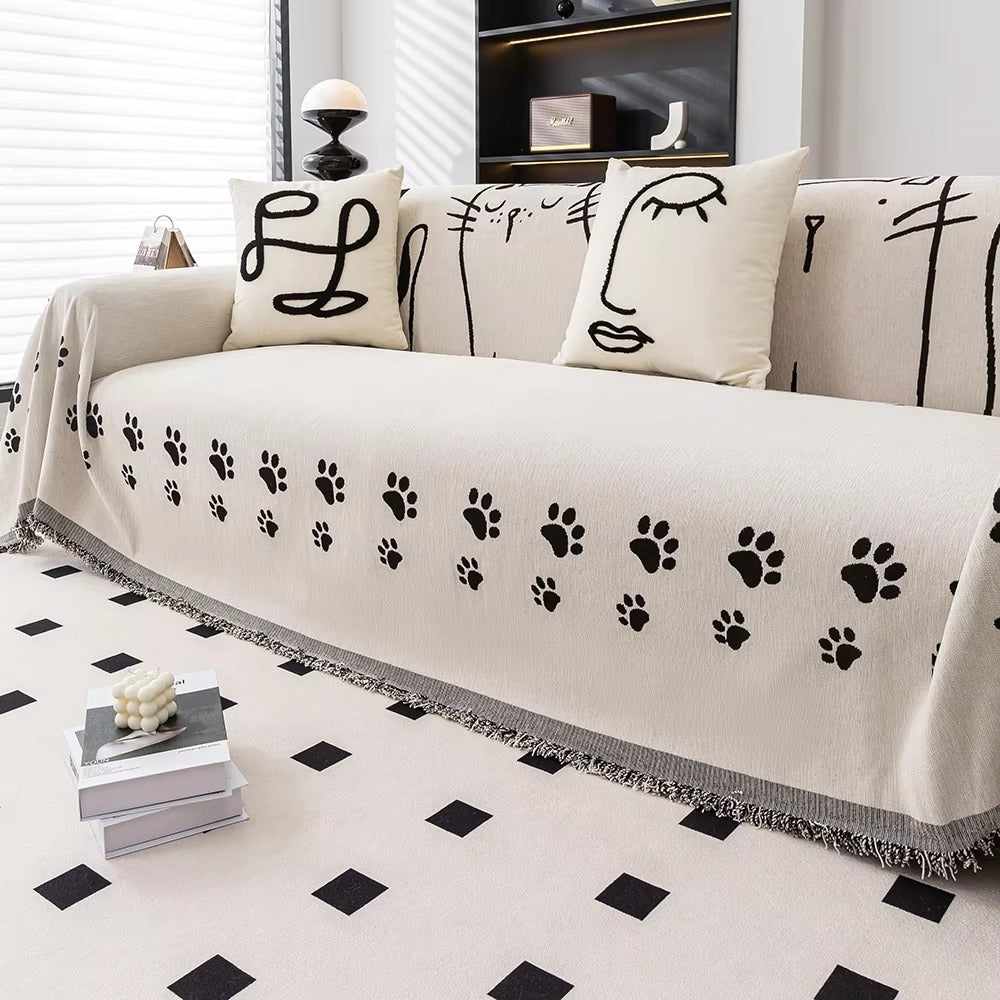 BowLift | Nordic Cat Paw Chenille Sofa Cover