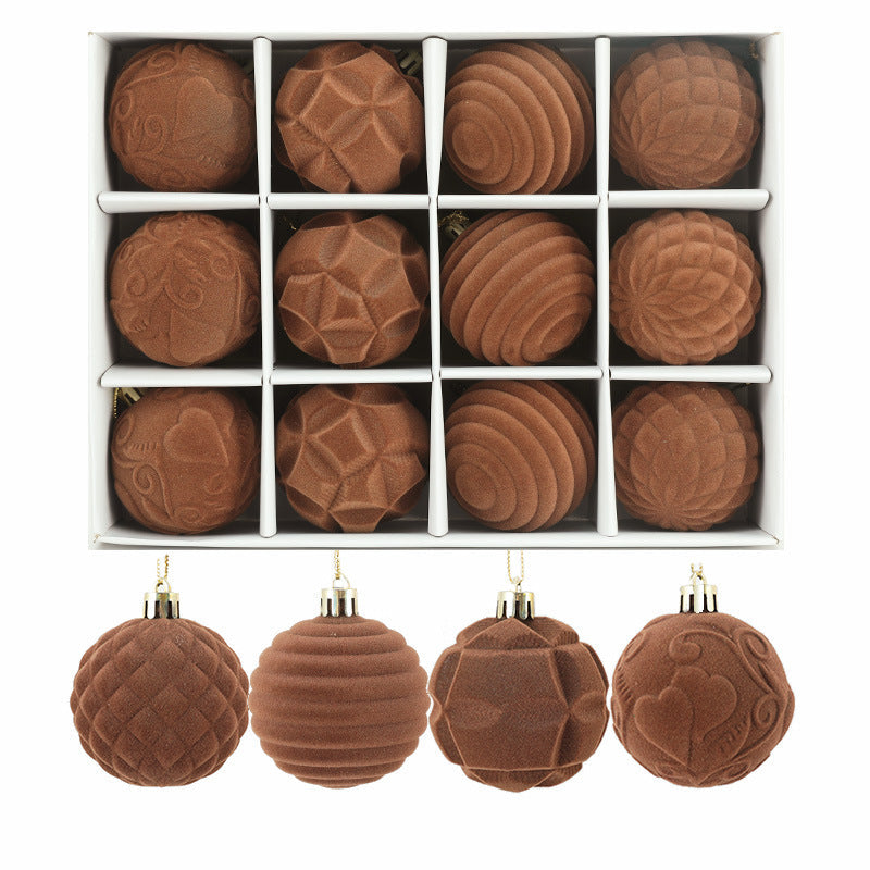 BowLift | Flocking Christmas Ball 6cm12 Boxed Christmas Tree Velvet Ball Holiday Decorations