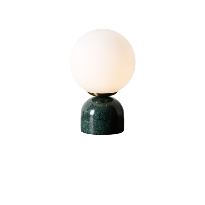 BowLift | Marnor | Marble Table Lamp with Glass Shade – Scandinavian Minimalist Design
