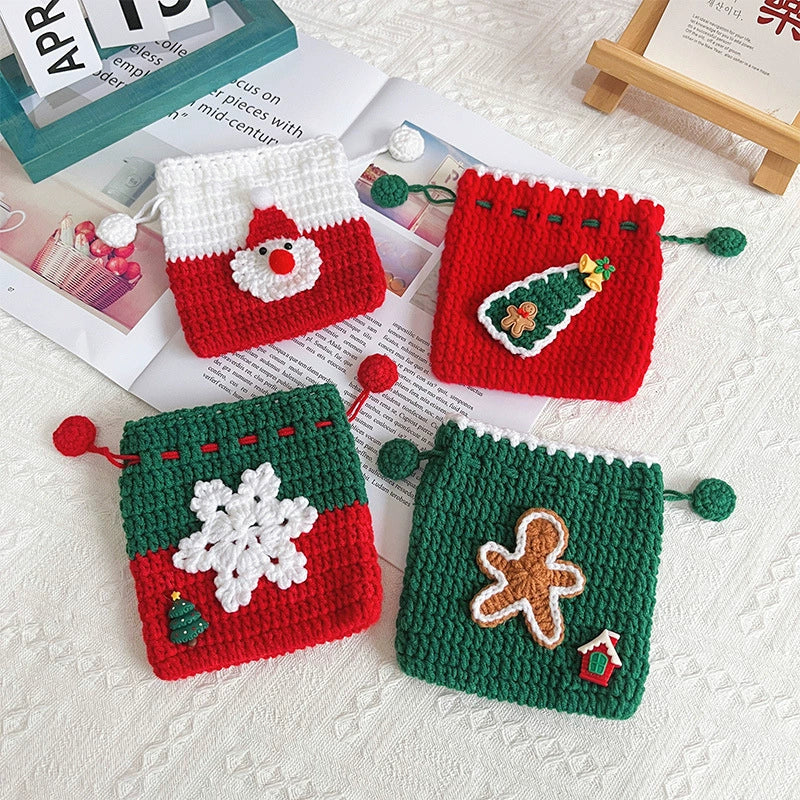 Handmade Crochet Christmas Apple Gift Bag
