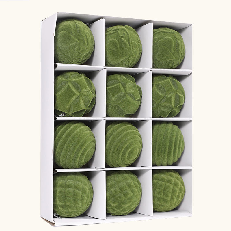 BowLift | Flocking Christmas Ball 6cm12 Boxed Christmas Tree Velvet Ball Holiday Decorations