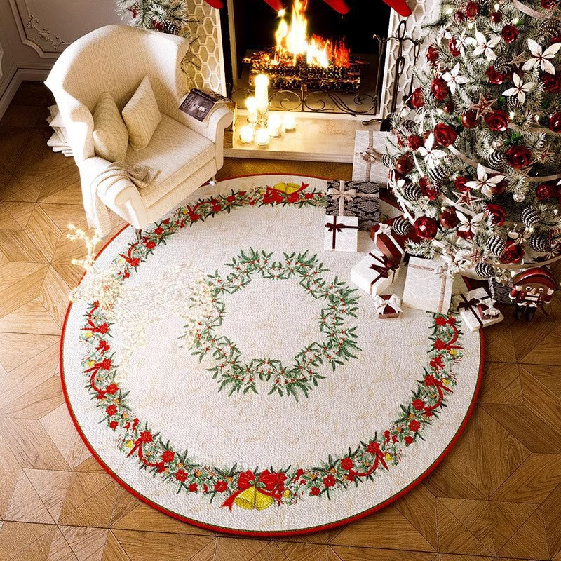 BowLift | Christmas Rug - Living Room Red Festive Carpet Absorbent Non-slip