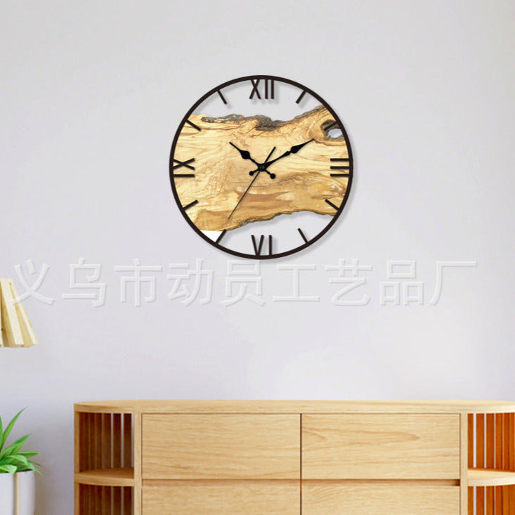 BowLift | Wood imitation acrylic silent wall clock for the living room 30 cm