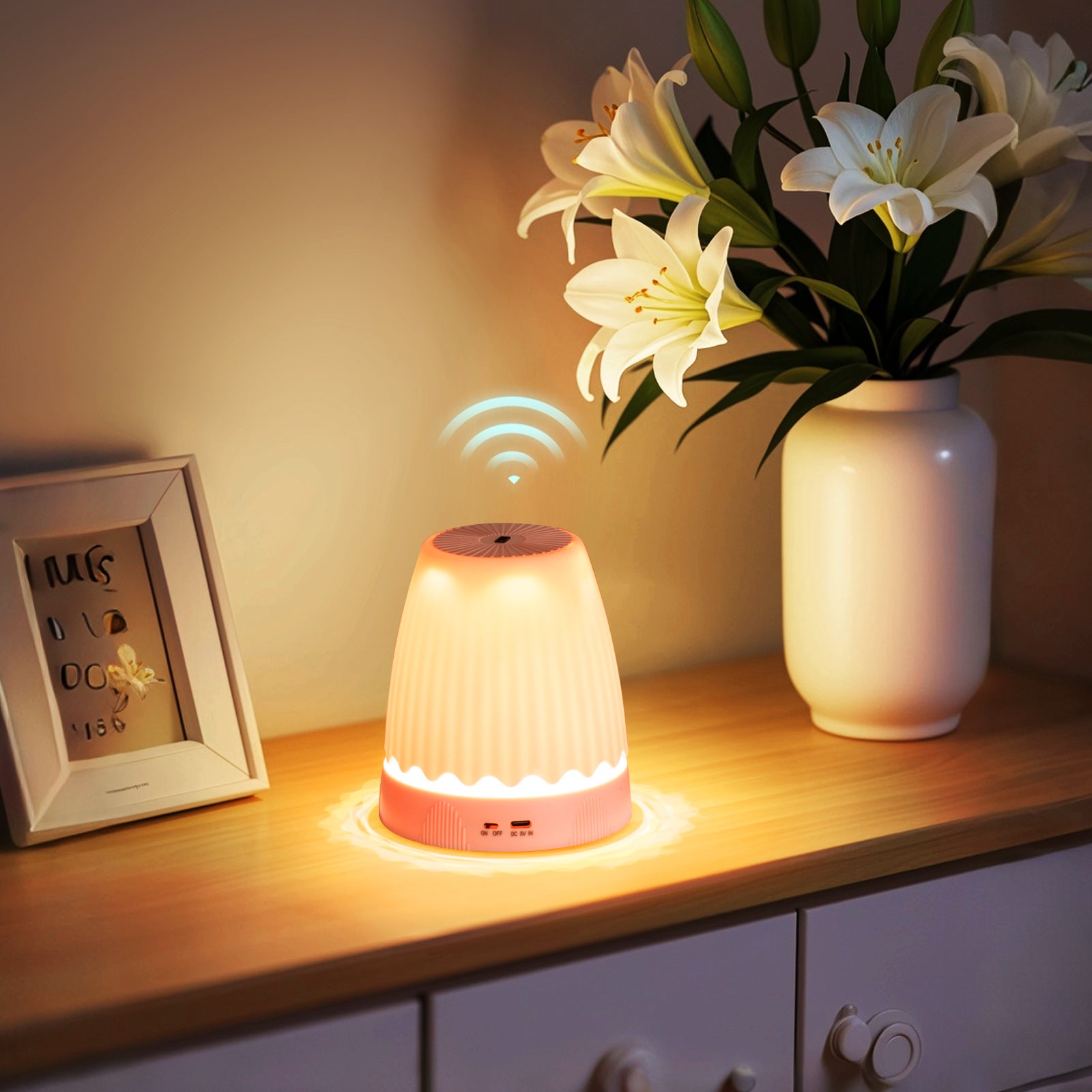 Viral Wireless Charging Night Light, Creative Bedroom Bedside Atmosphere Lamp