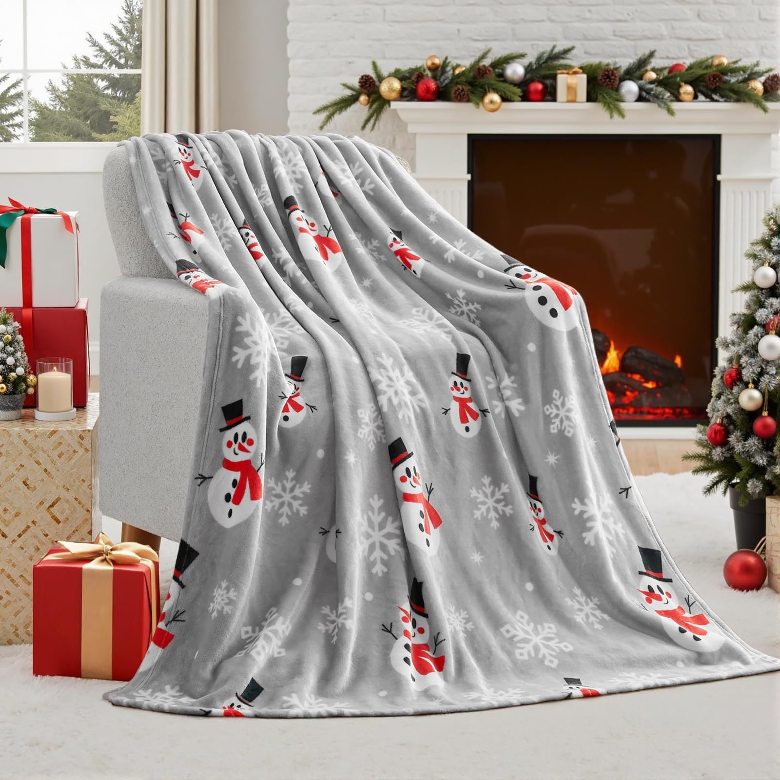 BowLift | Christmas Blanket Soft Flannel Christmas Plush Holiday Blanket