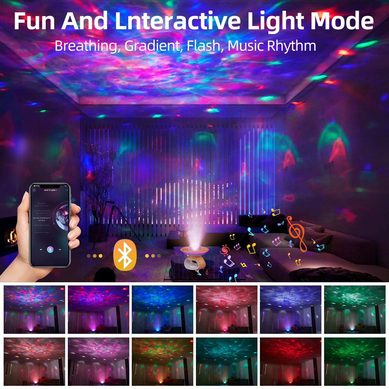 Creative Wireless Charging Night Light Bedroom Desk Projection Lamp