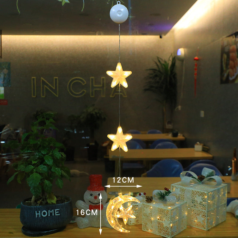 BowLift | Christmas 3pcs LED Light Star Hanging Tree Sucker Window Ornaments
