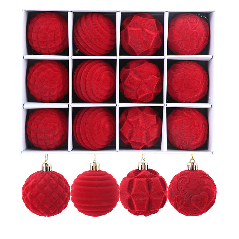 BowLift | Flocking Christmas Ball 6cm12 Boxed Christmas Tree Velvet Ball Holiday Decorations