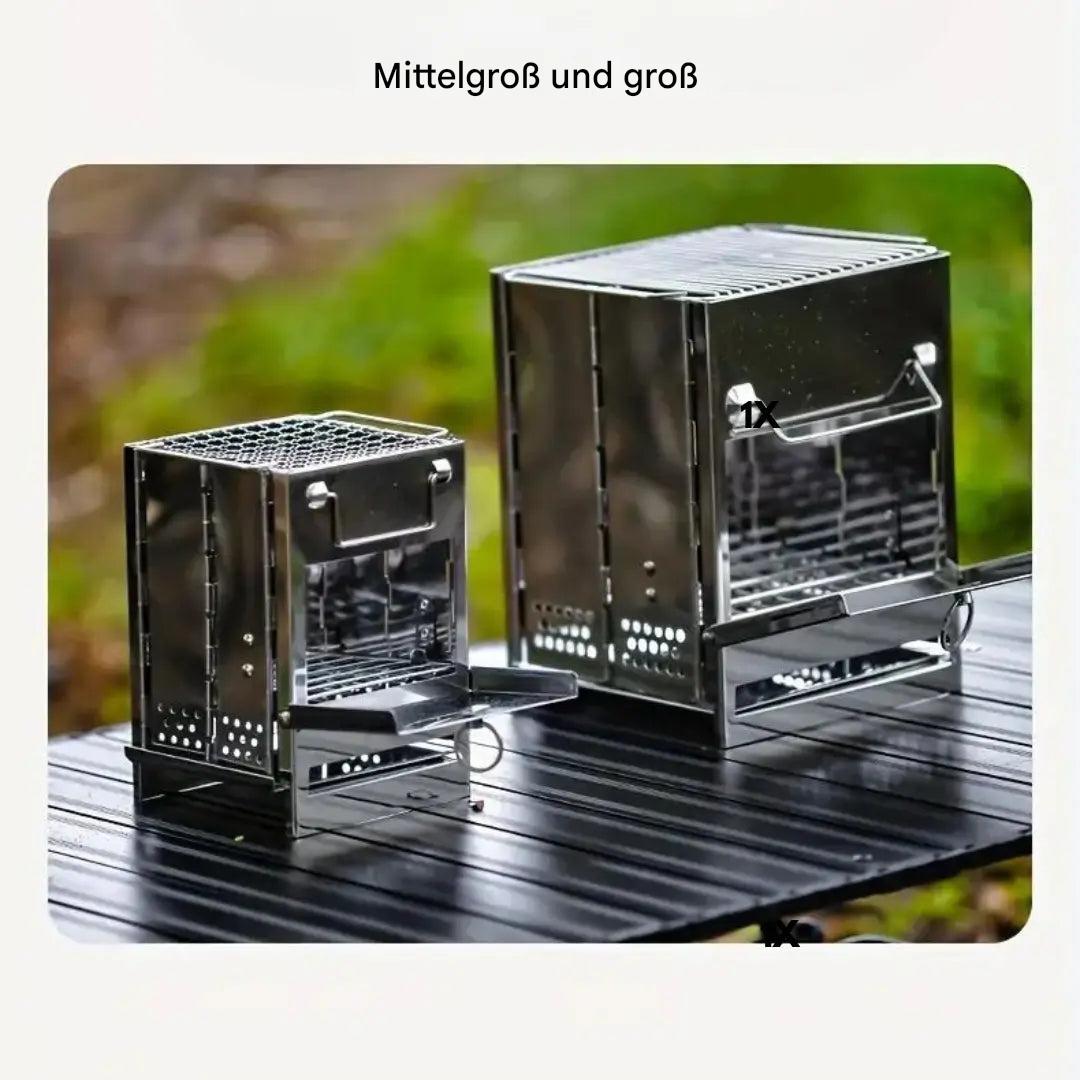 BowLift | FirePower Compact – Foldable Stainless Steel Wood Stove for Outdoor Activities