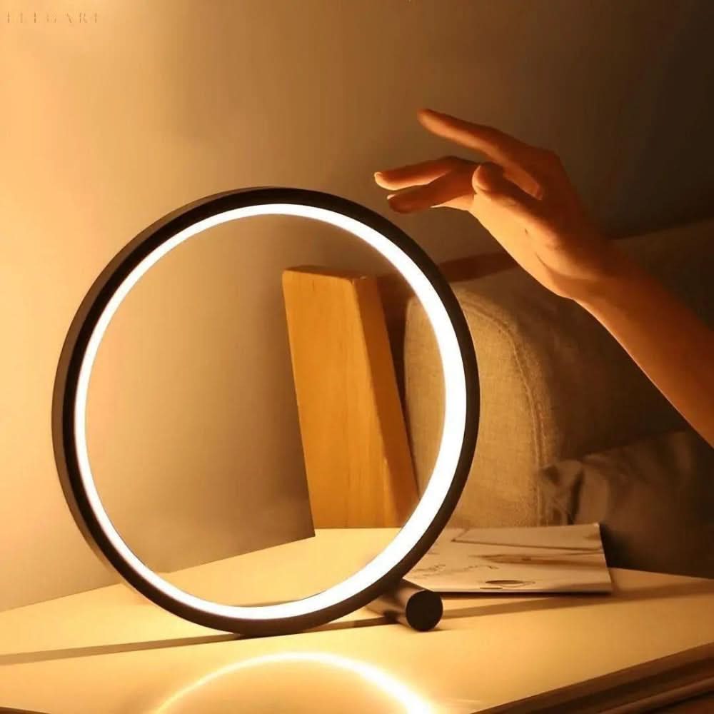 BowLift | Dimmable LED Ring Table Lamp – Modern Touch Control