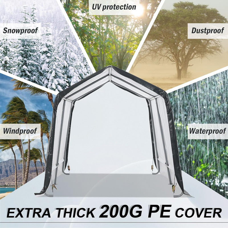 BowLift | Heavy Duty Storage Shed, Portable Shed Carport With Roll-Up Shutter Waterproof And UV Resistant For Motorcycles, Bicycles Or Garden Tools