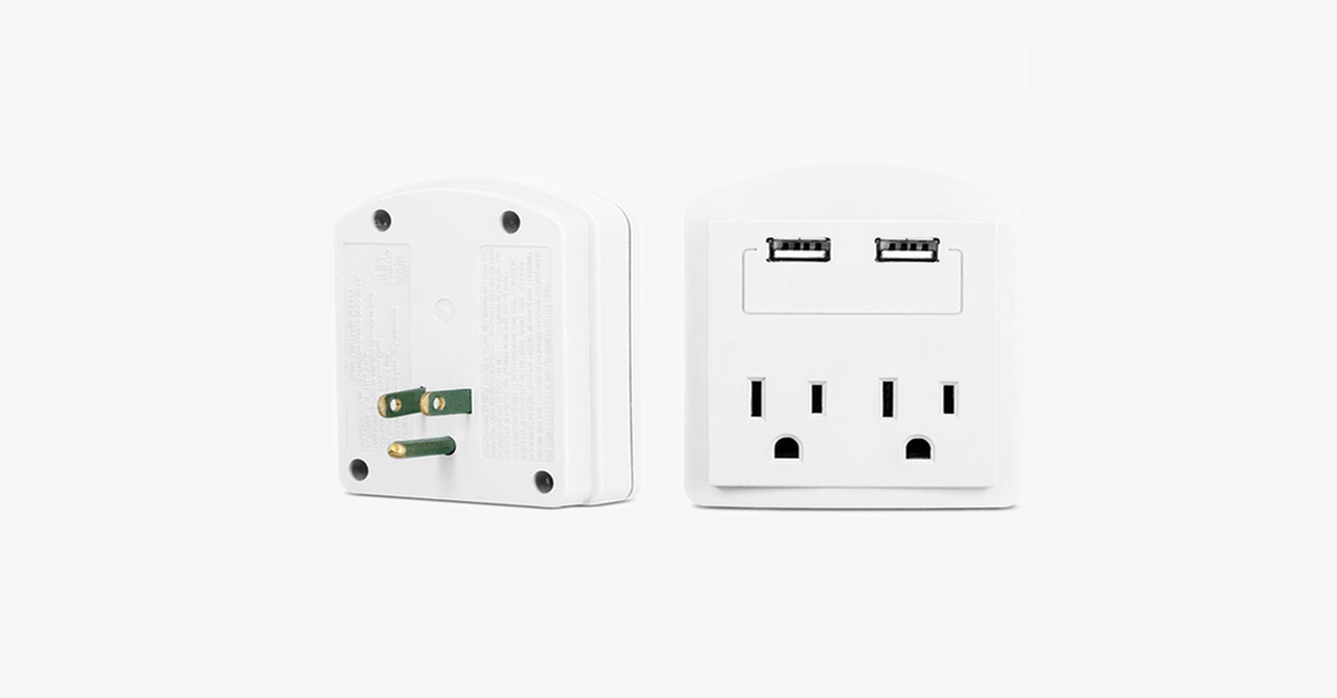 BowLift | Outlet with 2 USB ports wall adapter - Your portable charging station