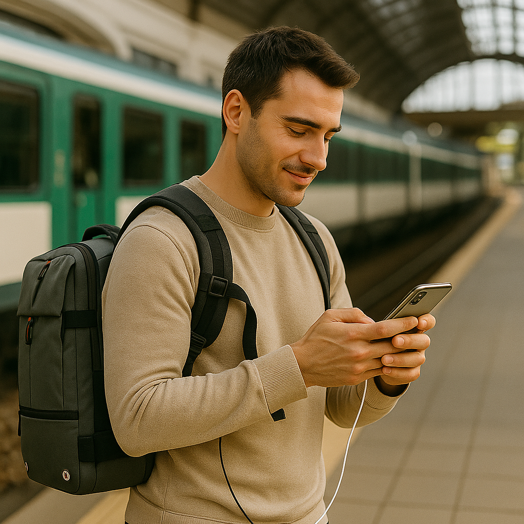 BowLift | Packlite Slim – Waterproof compression backpack with USB connection for hand luggage