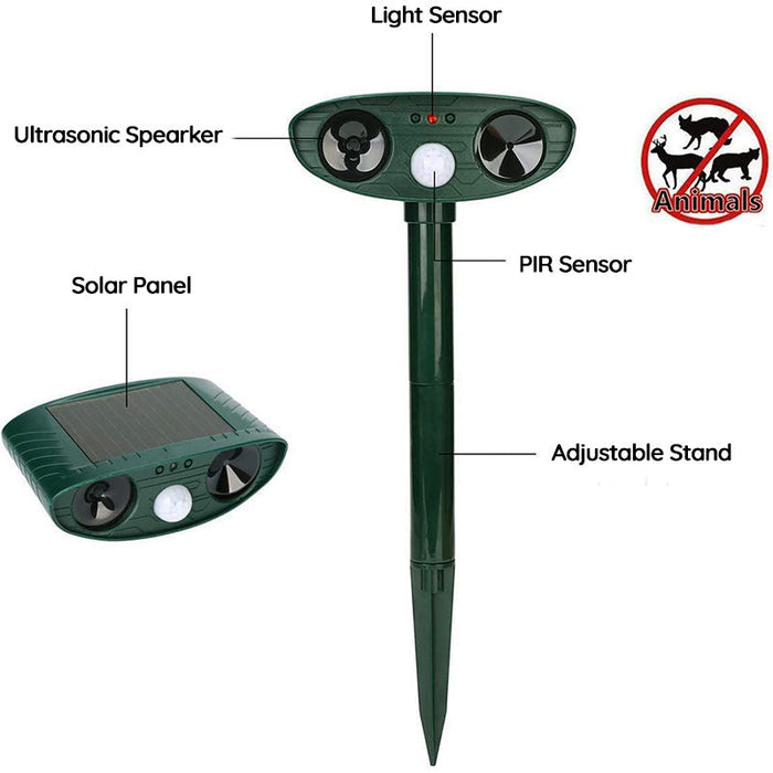 BowLift | Infrared Solar Powered Animal Pest Repeller for Deer Reptile Squirrel Deterrent to Get Rid of Mouse
