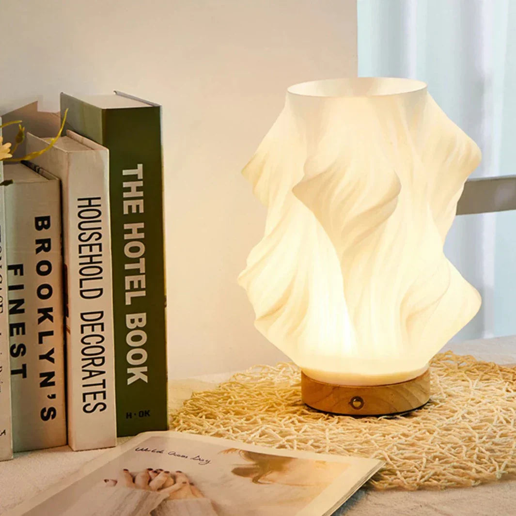 BowLift | LunaSwirl | Luxury Modern Swirl LED Table Lamp – Elegant Ambient Lighting