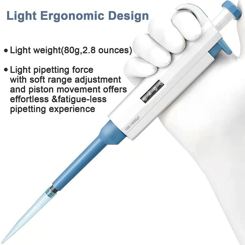 BowLift | Lab Micropipette, 50-200ul, Adjustable Volume Single Channel Pipettors For laboratories, hospitals, medical teaching professionals