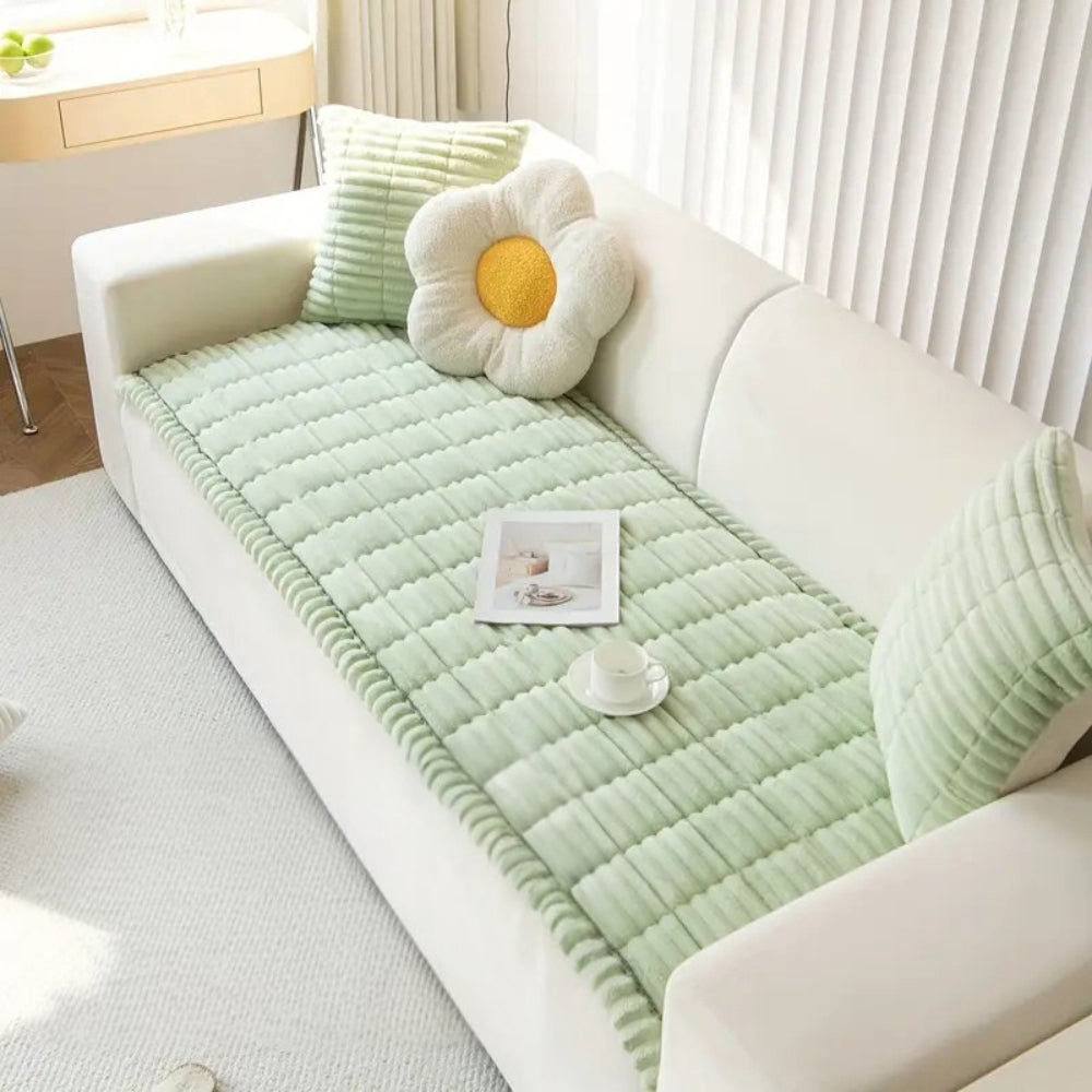 BowLift | Plush Pleated Edges Sofa Cover