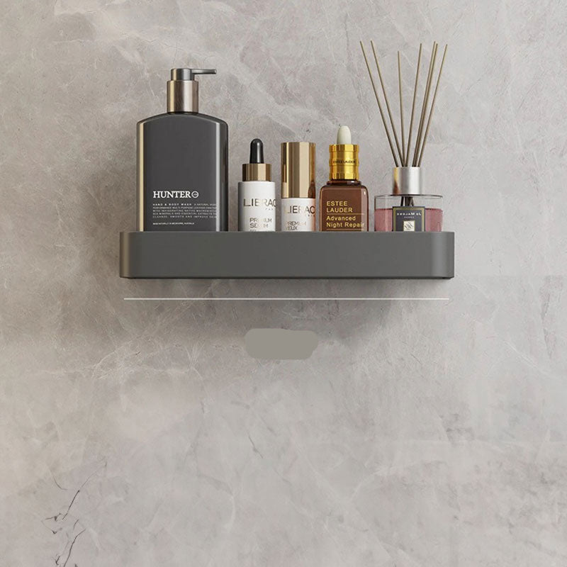 BowLift | Floating Bathroom Shelves with Hooks Without Drilling – Gray, Space-Saving