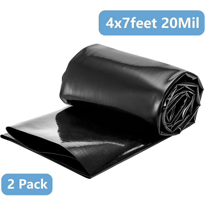 BowLift | 2 Pack 4x7ft Pond Liner, 20 Mil Small Pond HDPE Mat Black Pond Liner for Fish Pond, Waterfall, Garden Fountain