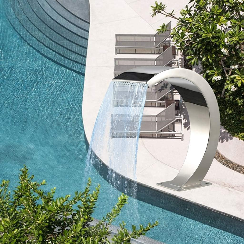 BowLift | Stainless Steel Pool Waterfall, Waterfall Pool Fountain Water Fountain Pond Spray Fountain Garden Outdoor Waterfall