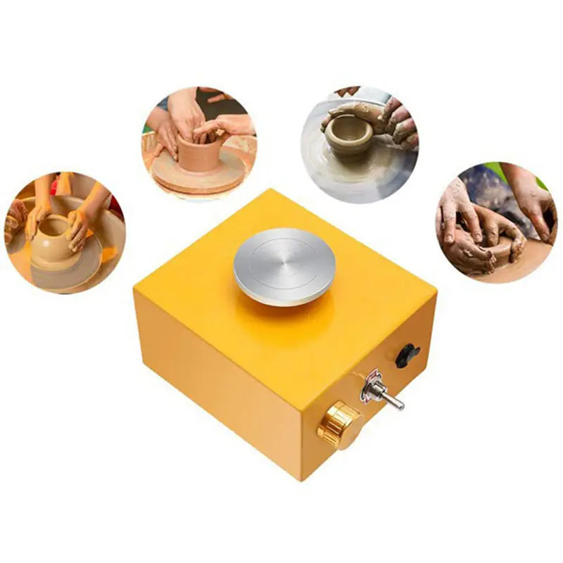 BowLift | Mini 30W Ceramic Wheel Adjustable Speed Clay Machines Electric Sculpting Kits With 3 Turntables Trays