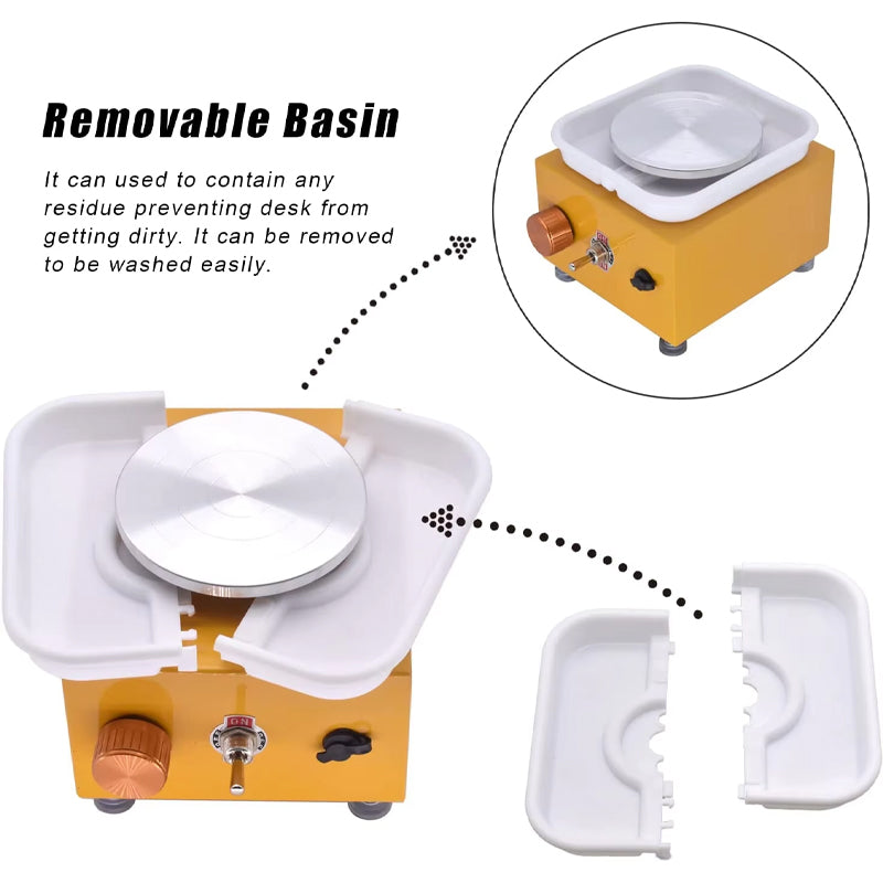 BowLift | Mini Electric Pottery Wheel Machine Tools Pottery Machine Electric Pottery Wheel For Kids Adults Diy Shop Or Home Use