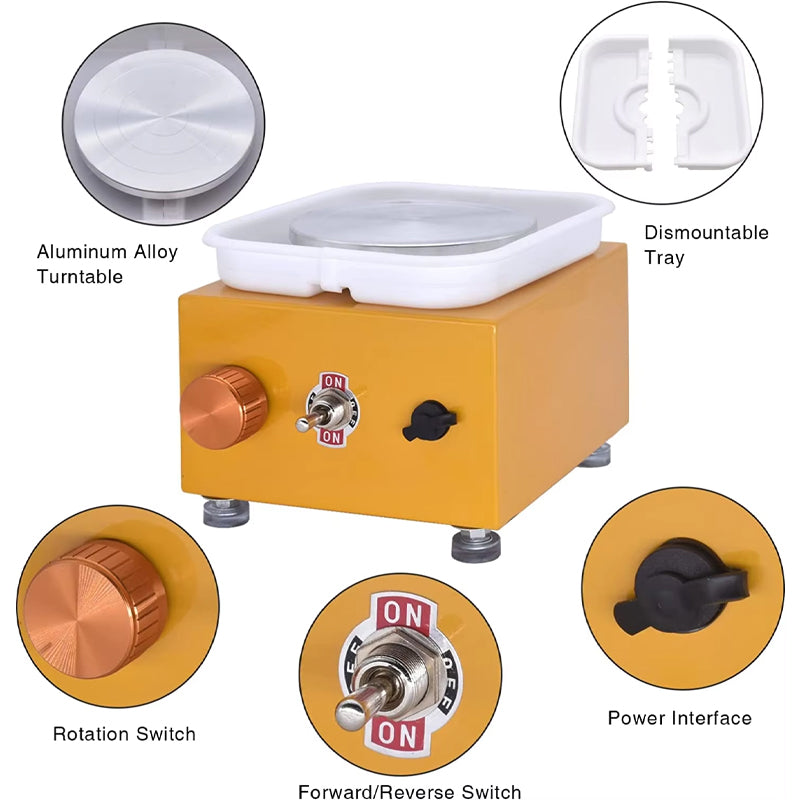 BowLift | Mini Electric Pottery Wheel Machine Tools Pottery Machine Electric Pottery Wheel For Kids Adults Diy Shop Or Home Use