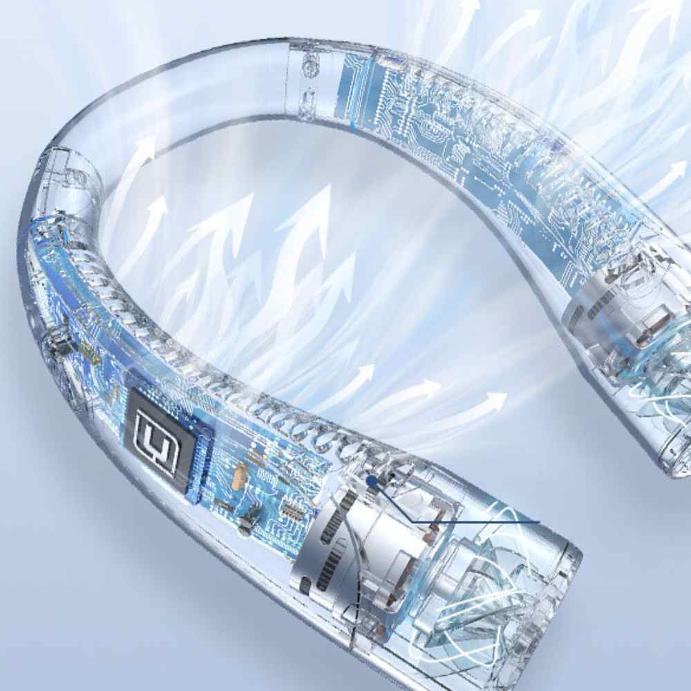 BowLift | Bladeless Portable Neck Fan with 3 Speed Silent Cooling 4000 mAh Rechargeable