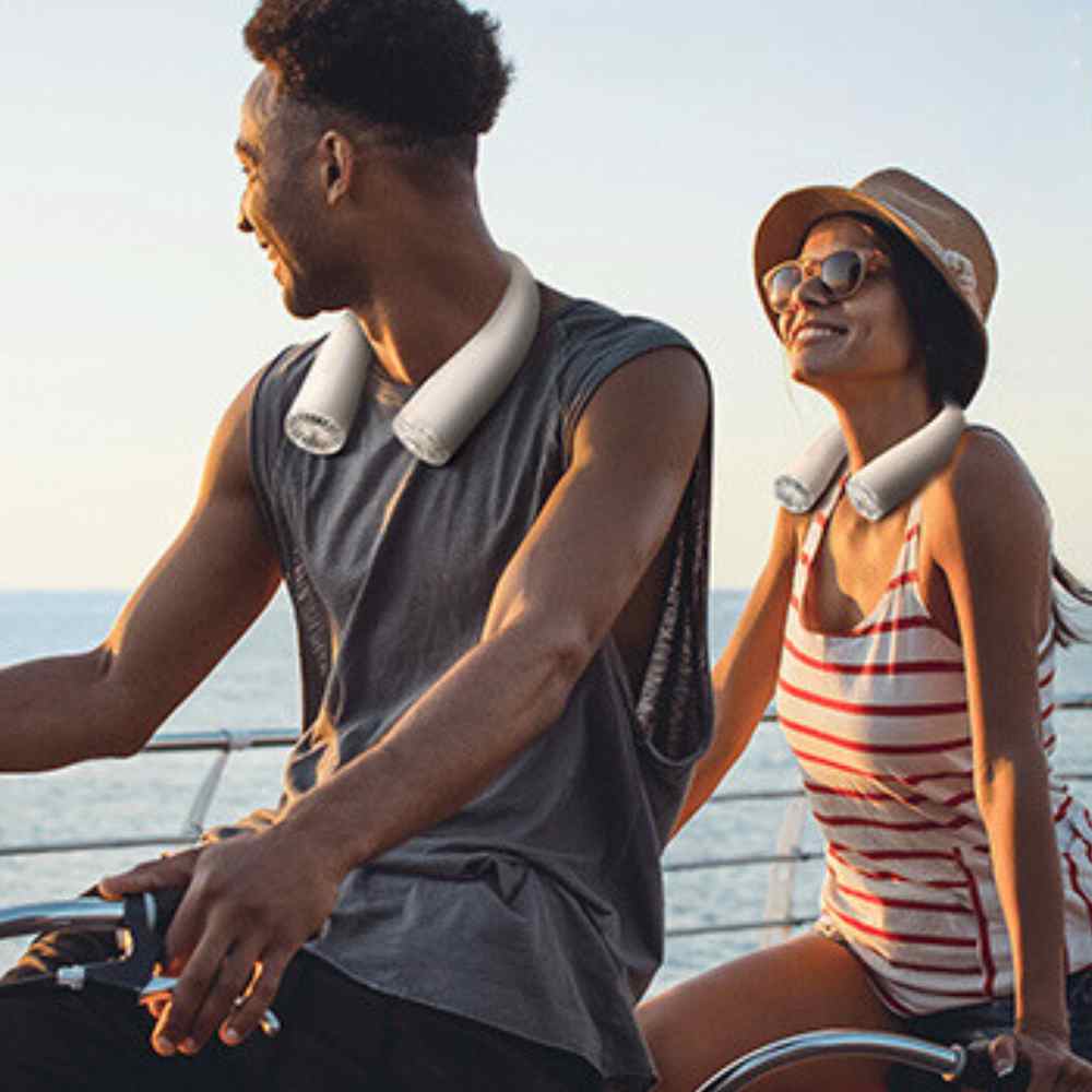 BowLift | Bladeless Portable Neck Fan with 3 Speed Silent Cooling 4000 mAh Rechargeable